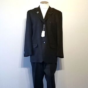 Super-Fly 2pc Black Men's Jacket and Pants Set by CREME DE SILK
